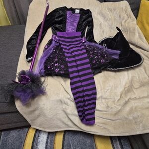Purple and Black Witch Costume for Kids